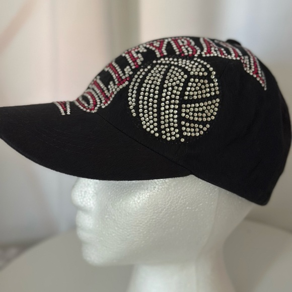 Volley Ball Bling Rhinestone 100% Cotton Hat (897) - Picture 2 of 8